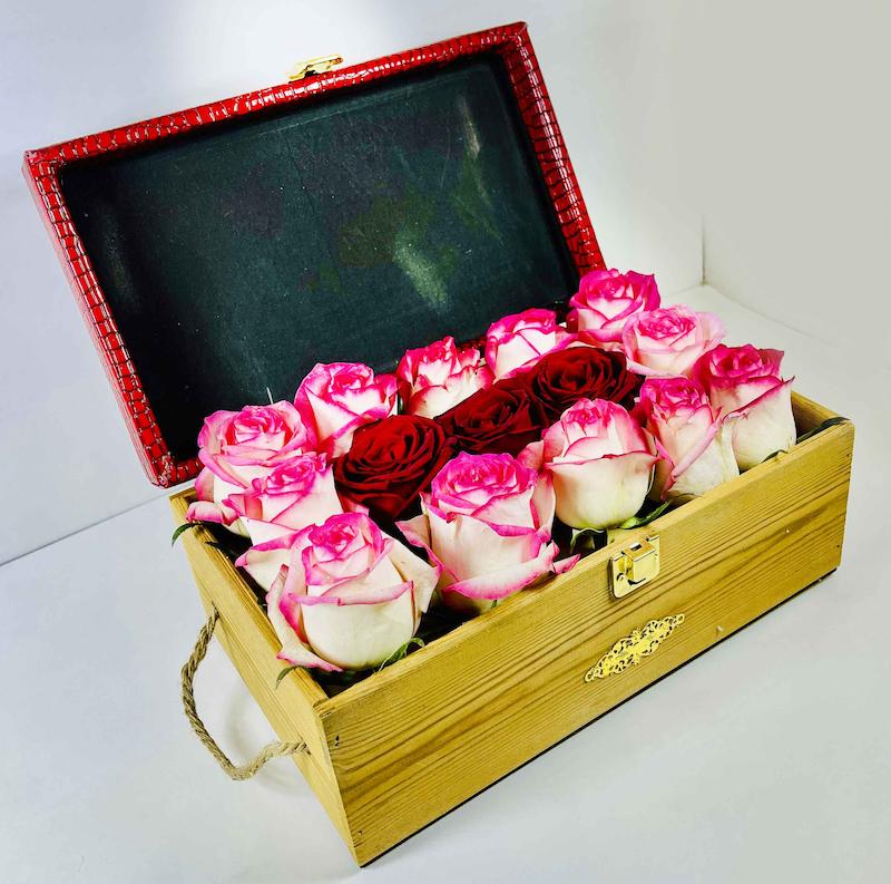 باکس چوبی گل رز هلندی 