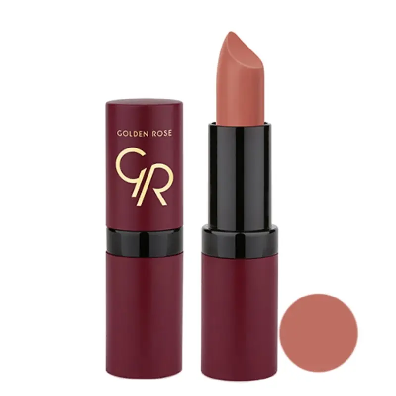 رژ لب مات جامد ولوت گلدن رز کد 27 GOLDEN ROSE VELVET MATTE LIPSTICK