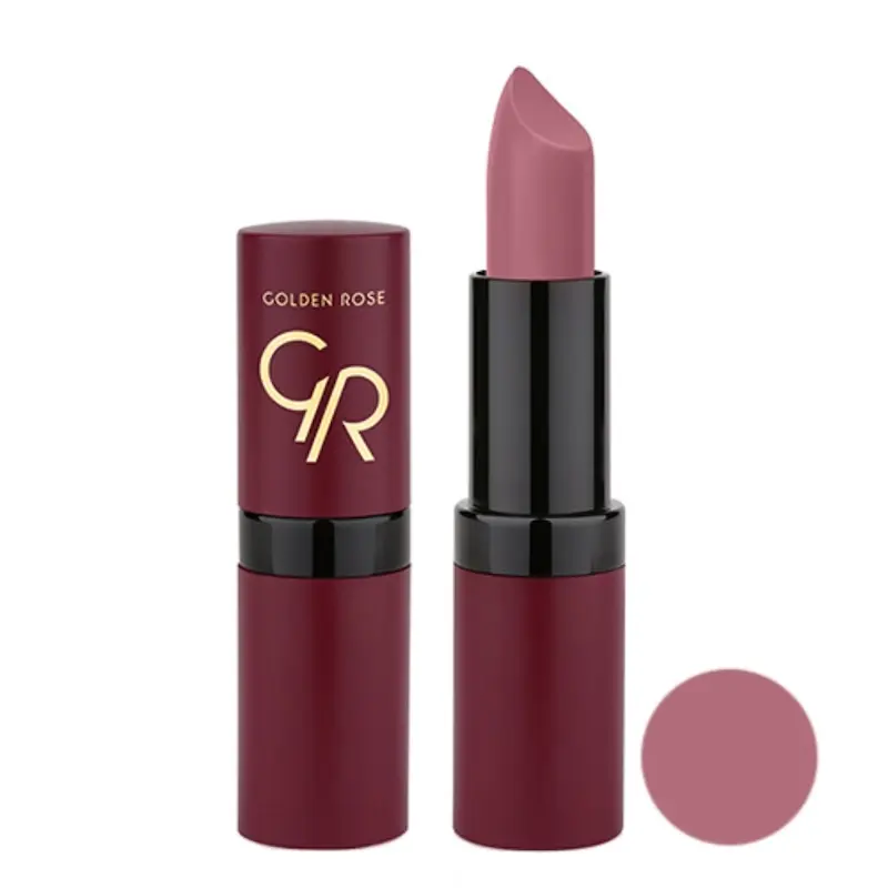 رژ لب مات جامد ولوت گلدن رز کد 02 GOLDEN ROSE VELVET MATTE LIPSTICK
