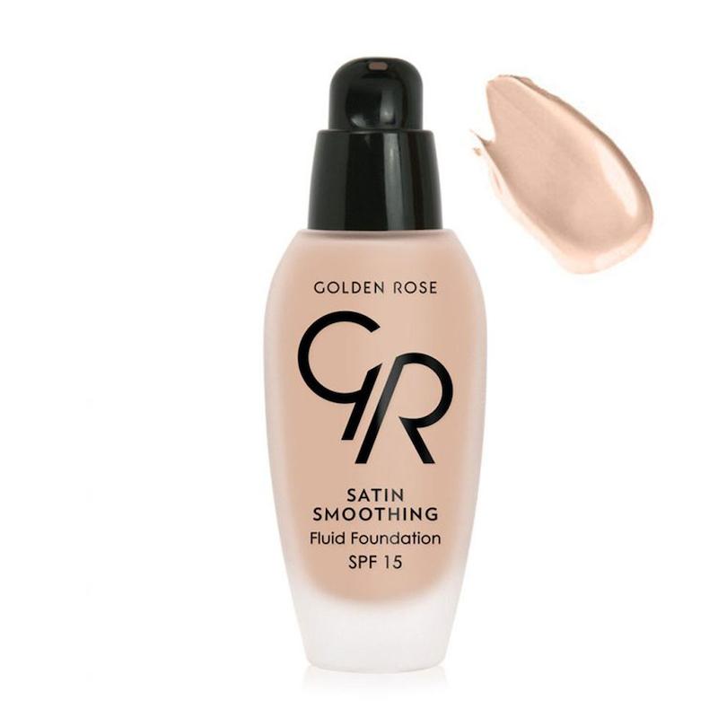 کرمپودر گلدن رز ساتین شماره 28  GOLDEN ROSE SATIN SMOOTHING Fluid Foundation 