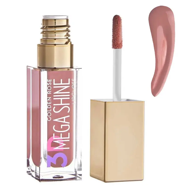 لیپ گلاس 3 بعدی مگاشاین گلدن رز کد 104 GOLDEN ROSE 3D MEGA SHINE LIPGLOSS