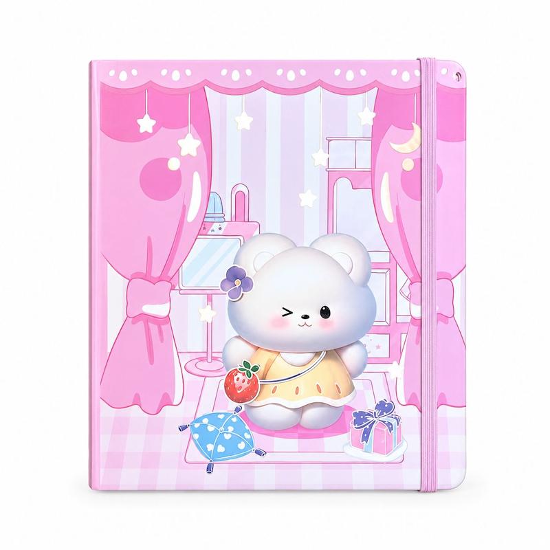 دفتر مربعی نقره کوب فانتزی طرح Sweet Bear
