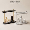 استند دوطبقه رومیزی سنگی مدل NIVA نظم دهنده لوازم آرایشی و عطر