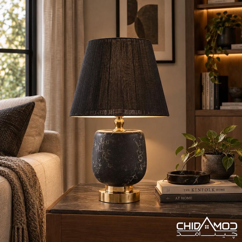 آباژور رومیزی شیشه ای طرح امبر