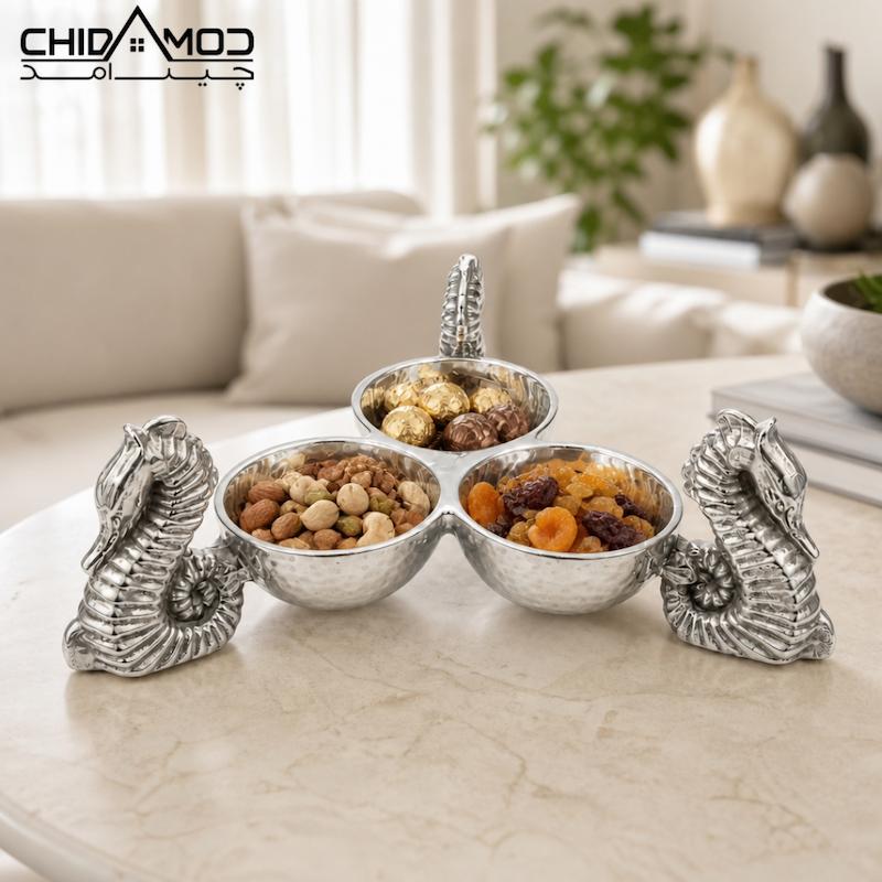 اردوخوری سه خانه آلومینیومی طرح اسب دریایی