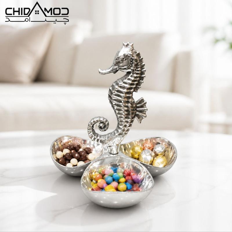 اردوخوری سه خانه بزرگ آلومینیومی طرح اسب دریایی
