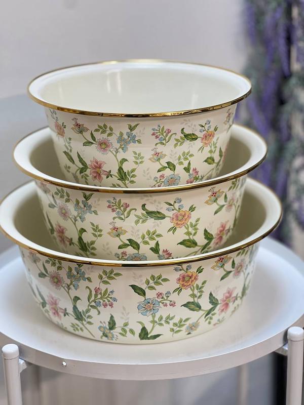 کاسه لعابی گلدار سه سایز