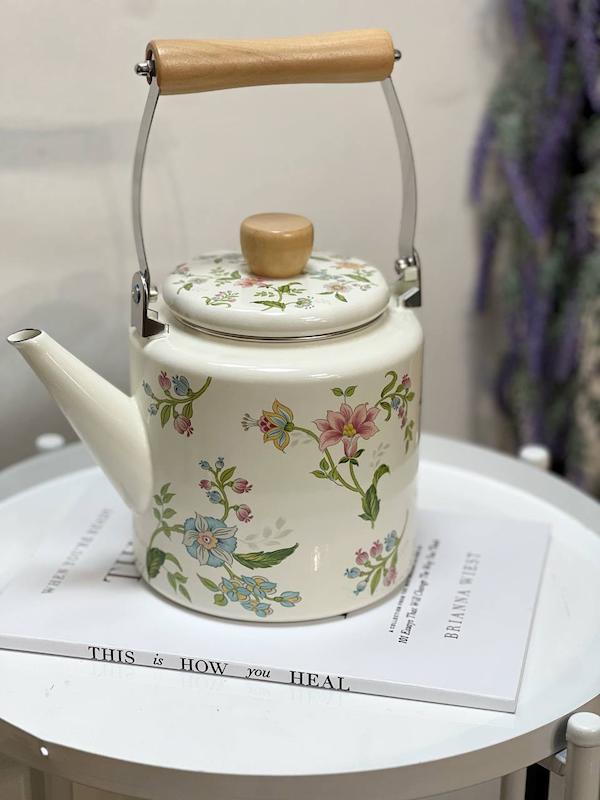 کتری لعابی گلدار وارداتی