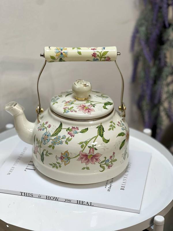 کتری لعابی گلدار وارداتی