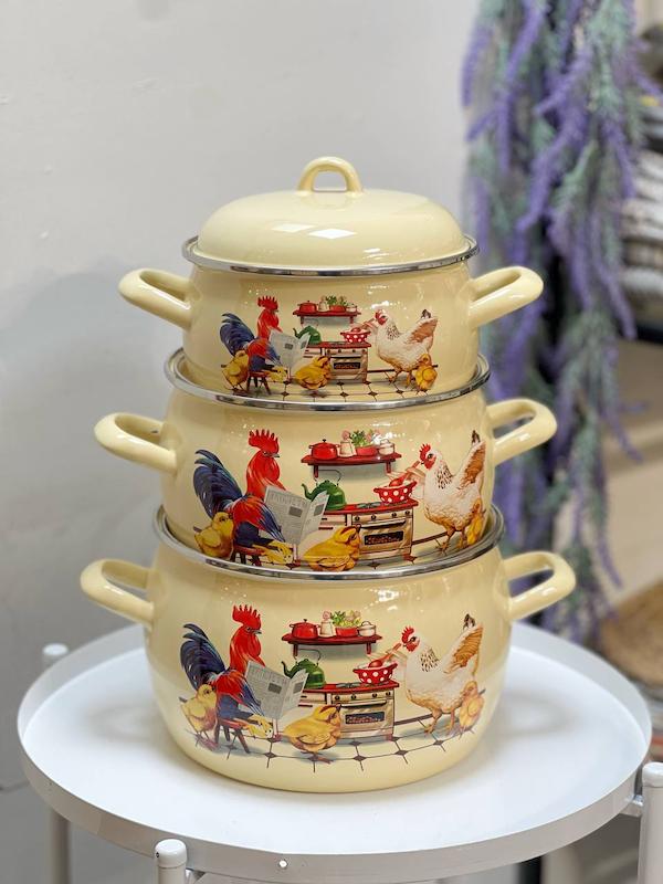 ست قابلمه لعابی روس خمره ای