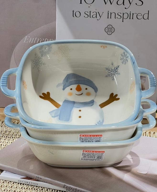 بشقاب آدم برفی گود دسته دار