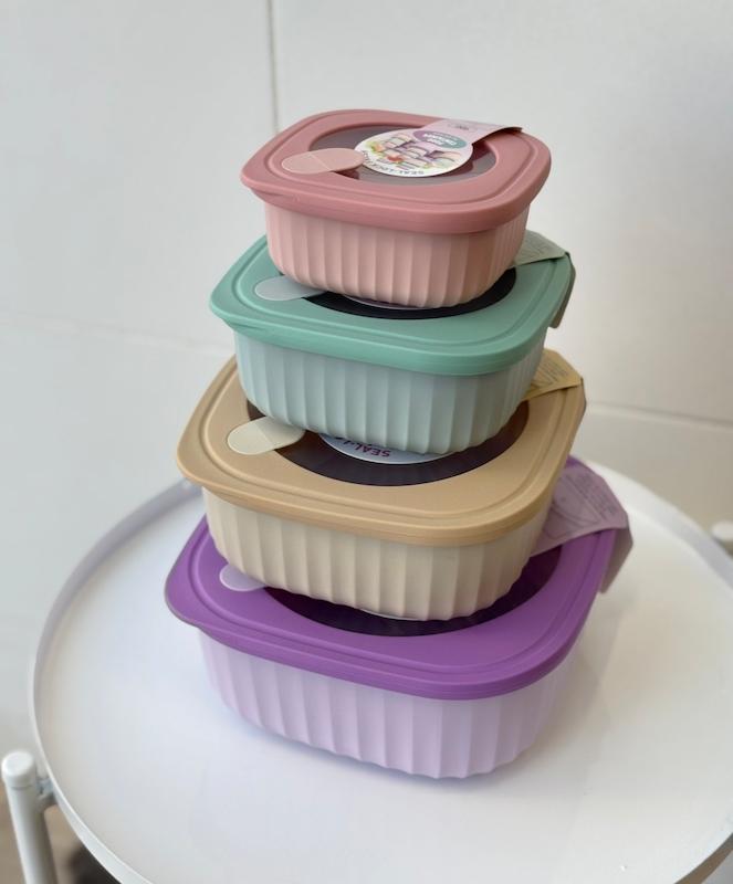 ست ظروف نگهدارنده وارداتی ۴ تیکه مربع