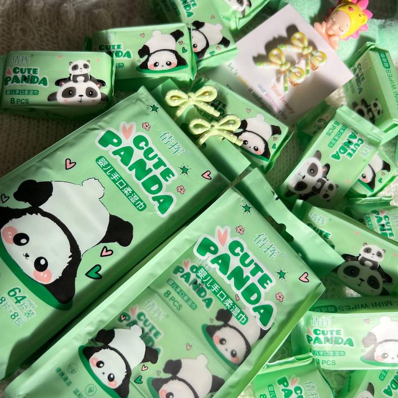 دستمال مرطوب مینی طرح پاندا🐼💚
