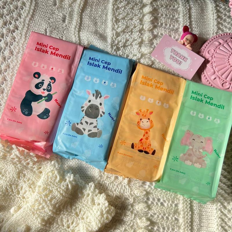 دستمال مرطوب مینی طرح حیوانات🐼🦒