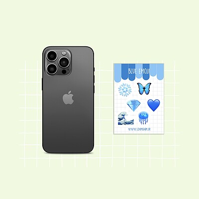 استیکر blue emoji