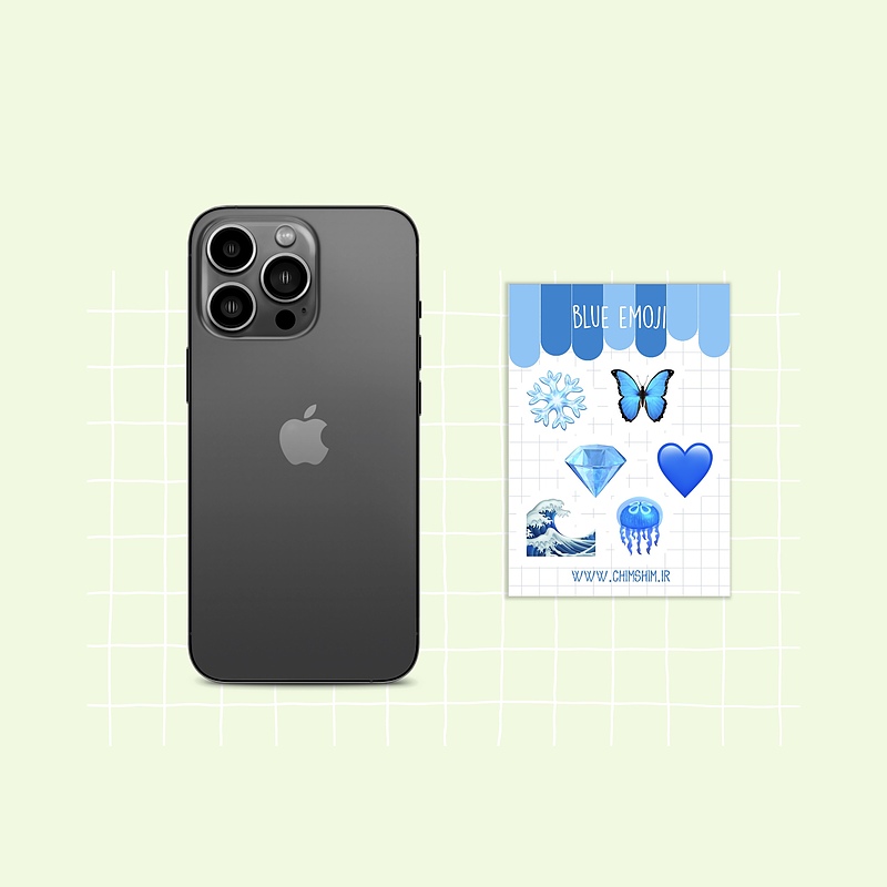 استیکر blue emoji