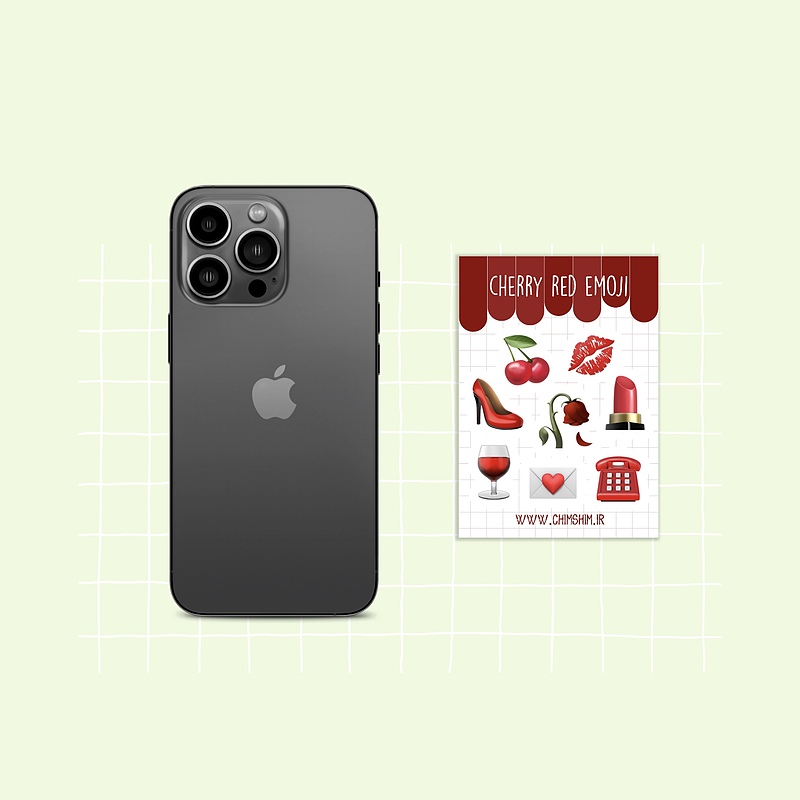 استیکر cherry red emoji