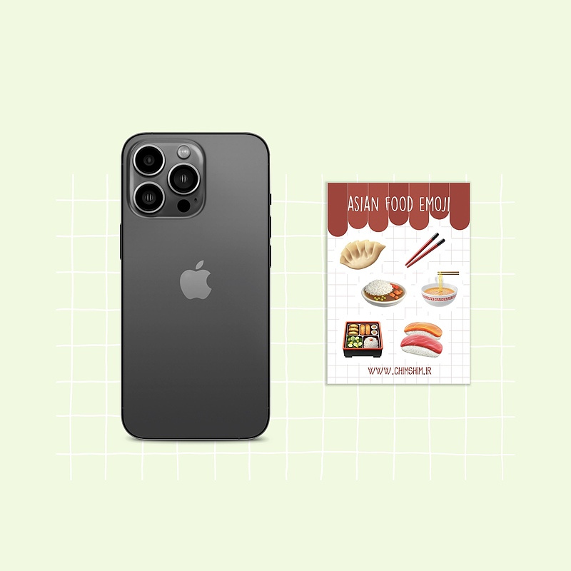 استیکر asian food emoji