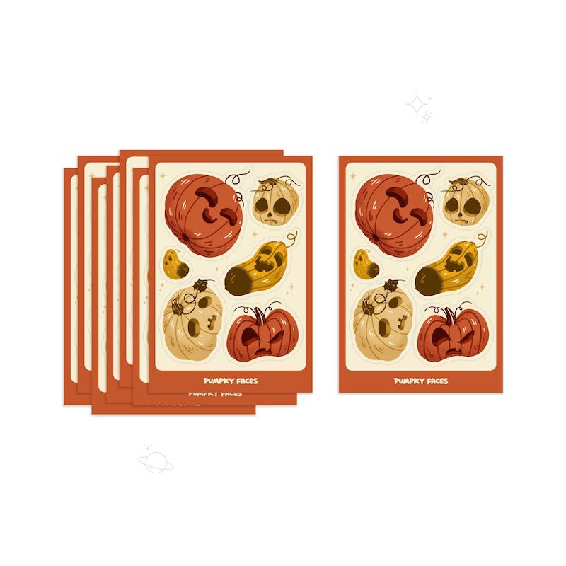 پک استیکر pumpky faces