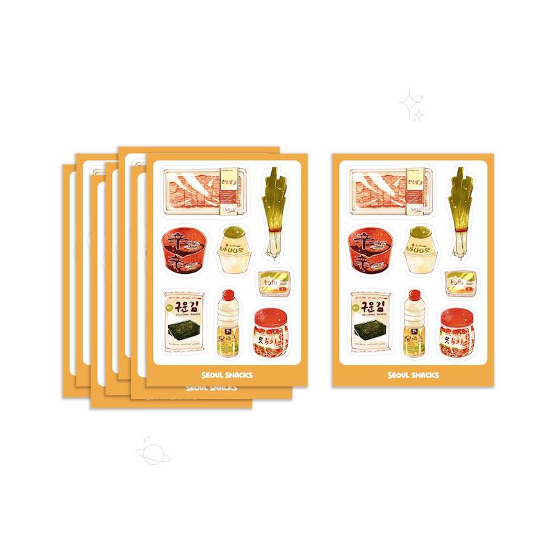 پک استیکر seoul snacks