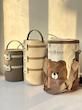 ظرف غذای تدی کیف دار سه طبقه