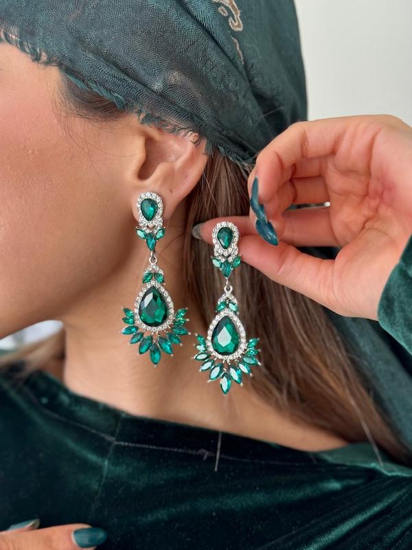 گوشواره سنگ کلاسیک بلند(۳ رنگ)