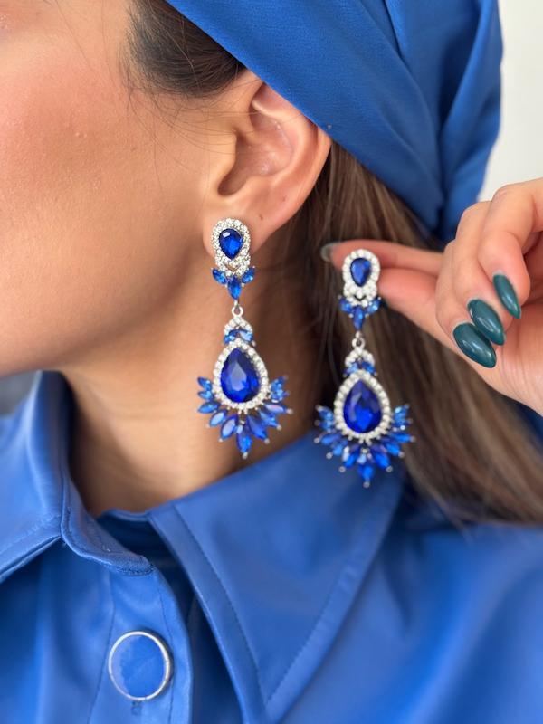 گوشواره سنگ کلاسیک بلند(۳ رنگ)
