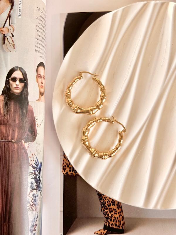 گوشواره قفلی بامبو