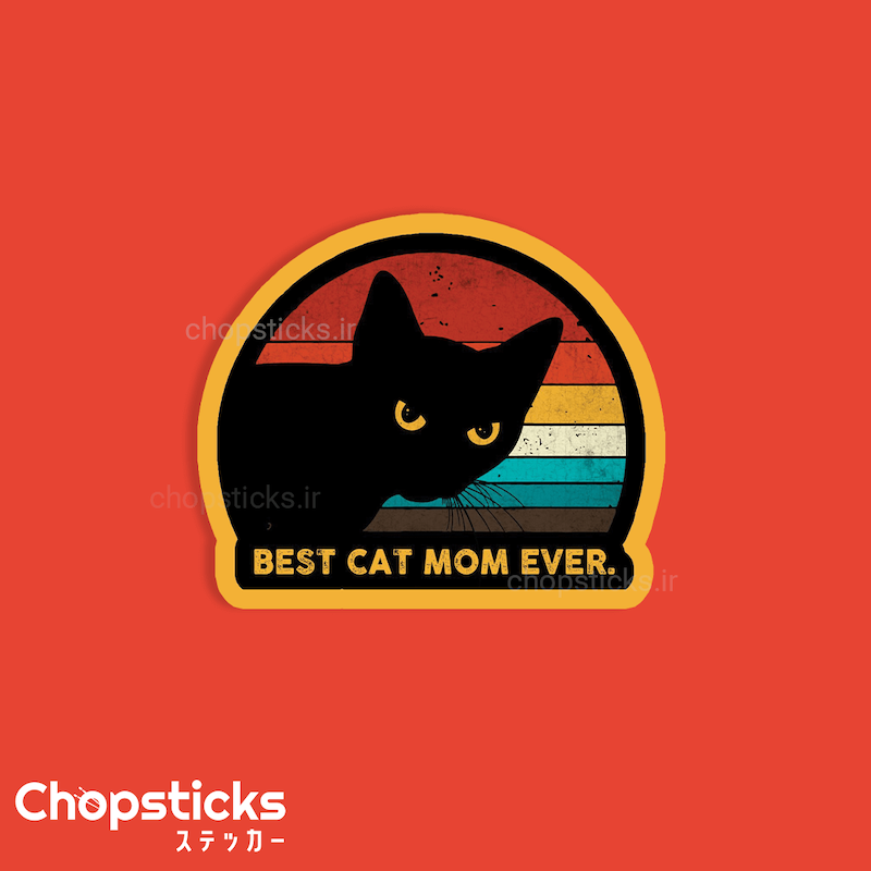 استیکر  best cat mom ever