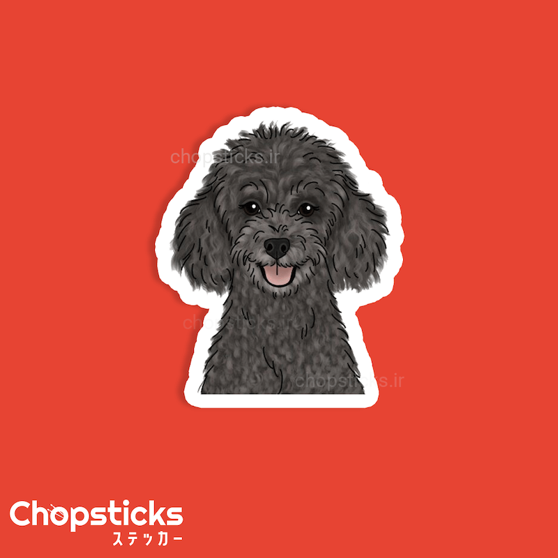 استیکر shaggy black dog