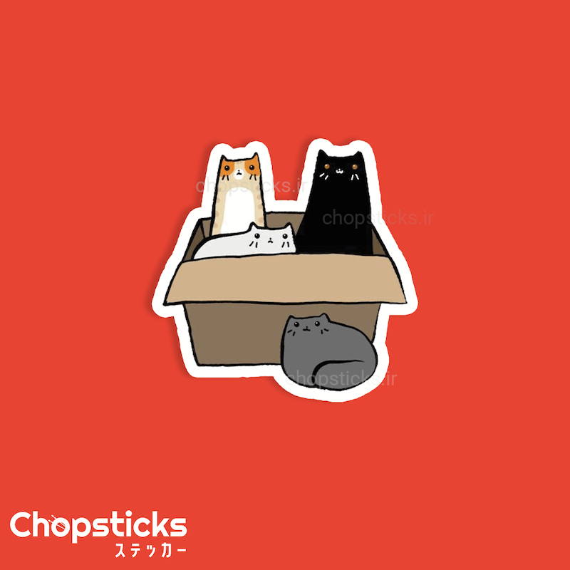 استیکر box of cat