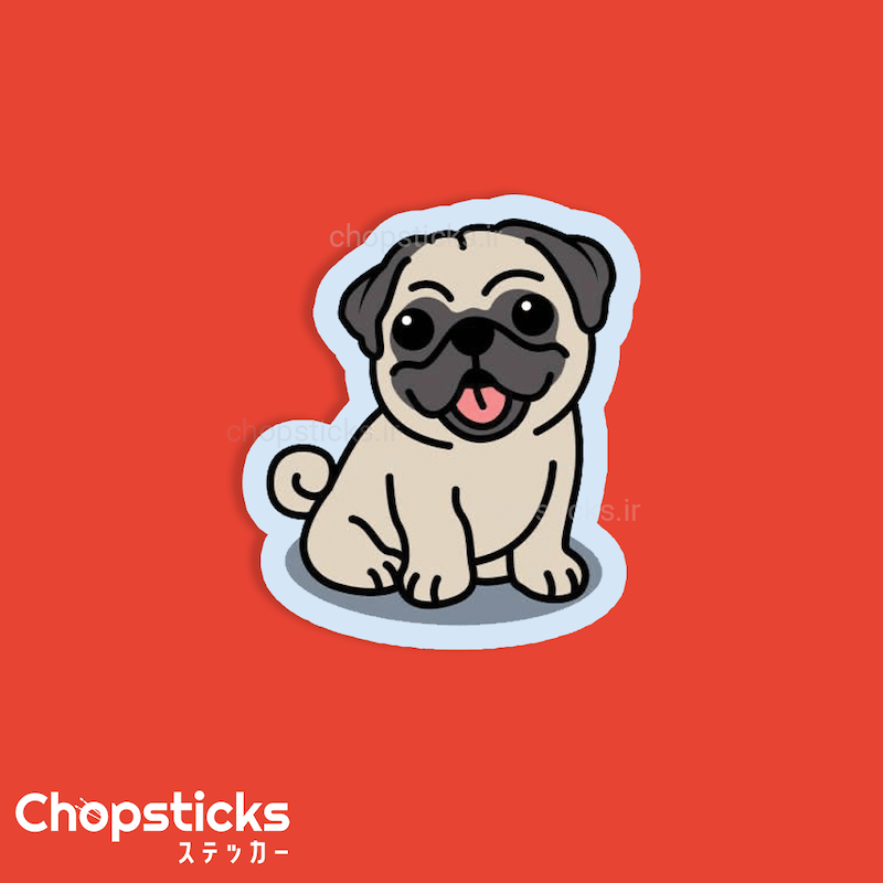 استیکر happy fatty dog