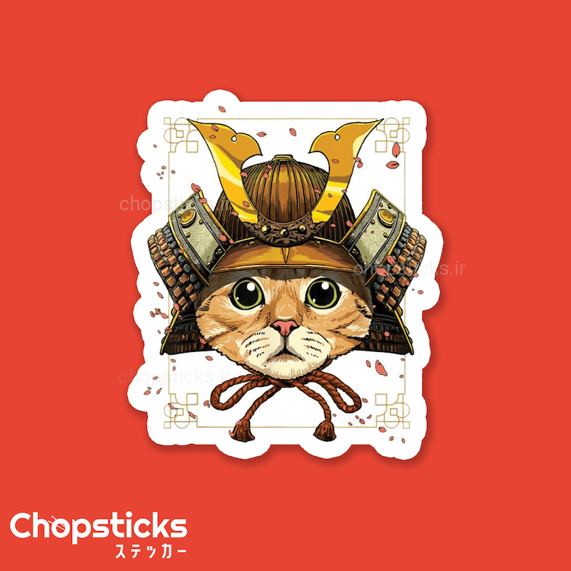 استیکر samurai cat