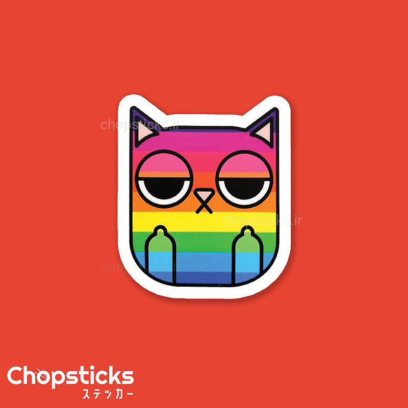 استیکر rainbow cat