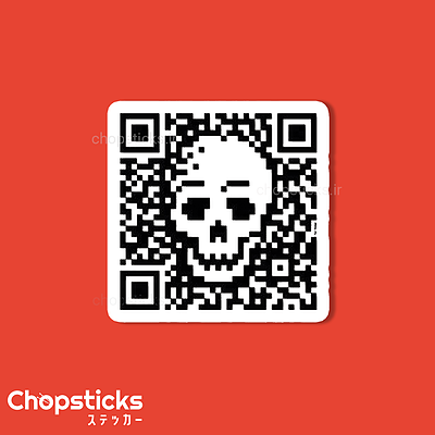 استیکر skull QR