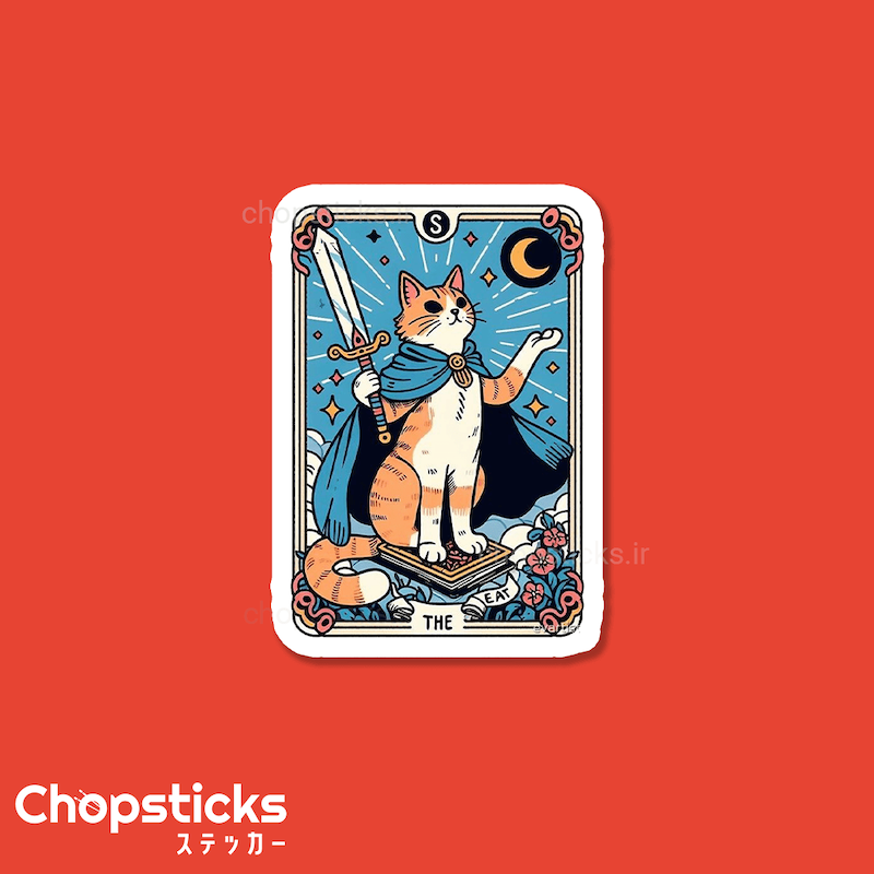 استیکر samurai cat