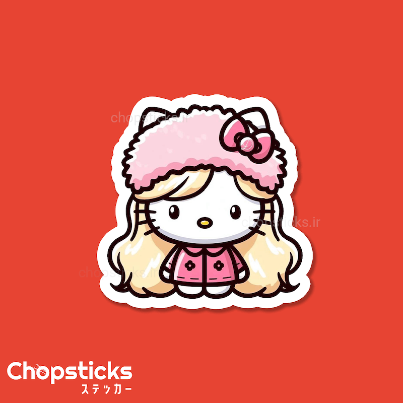 استیکر blond kitty