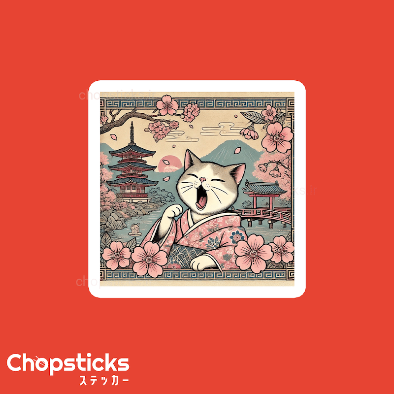 استیکر Kimono Cat