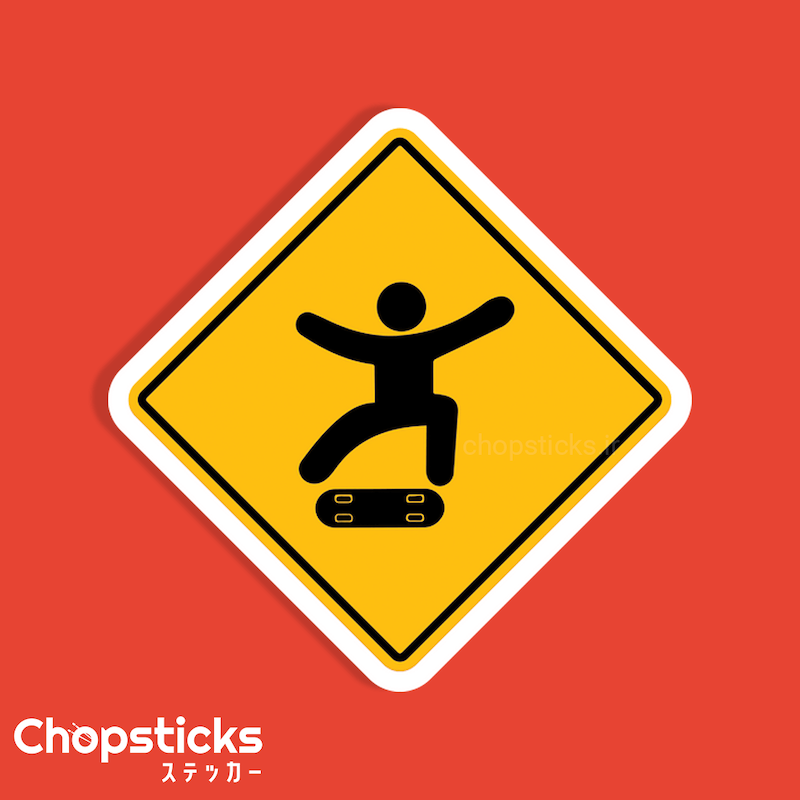 استیکر  Skater Road Sign