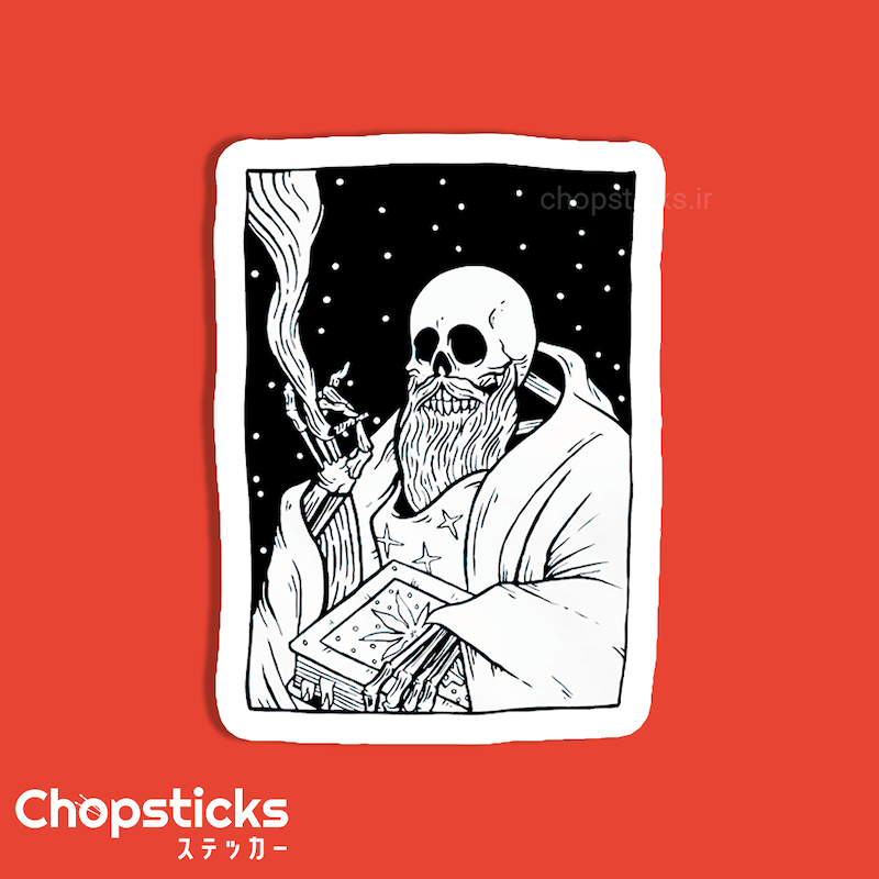 استیکر Marijuana Priest skeleton