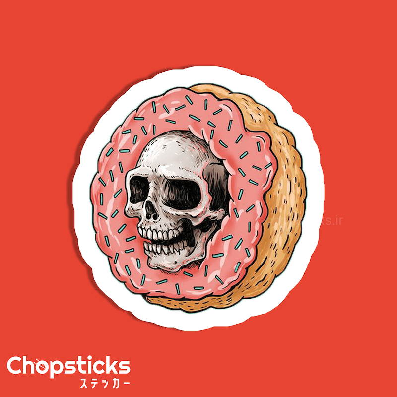 استیکر skeleton doughnut