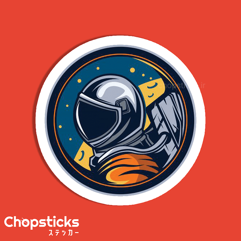 استیکر aesthetic astronaut emblem