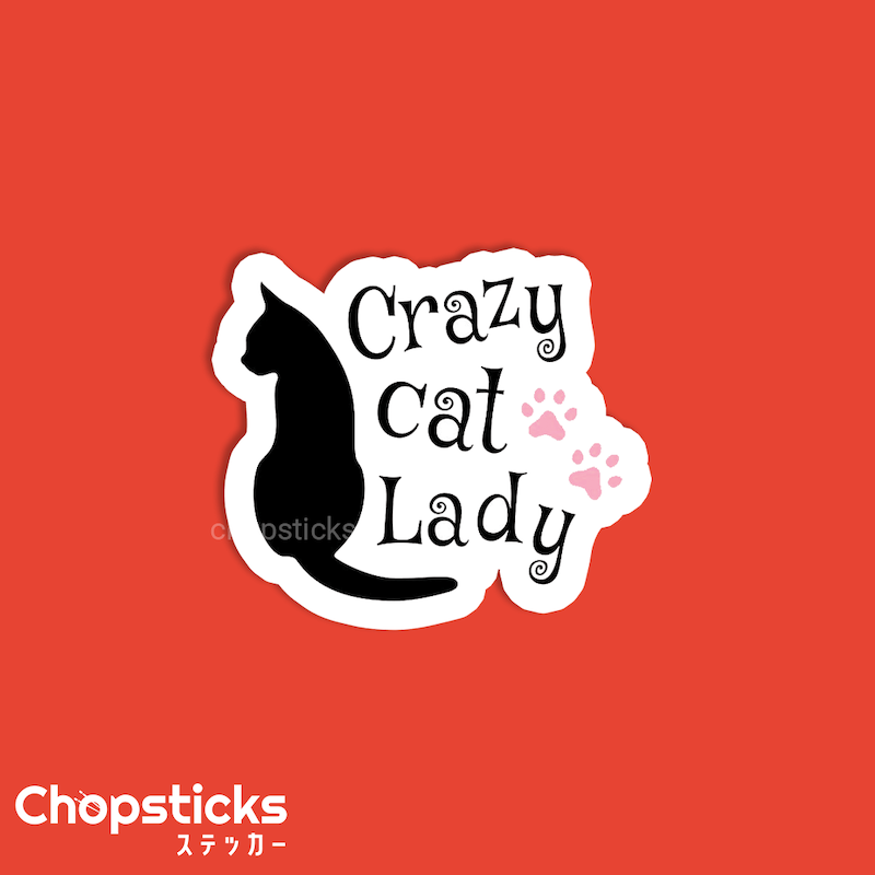 استیکر crazy cat lady