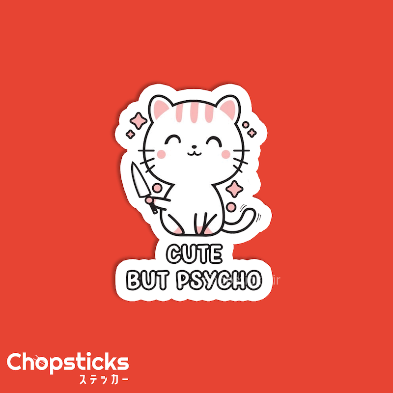 استیکر cute but psycho