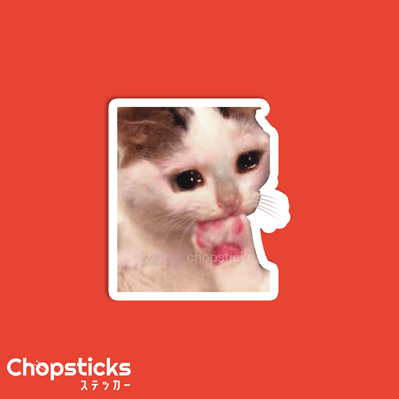 استیکر sad cat