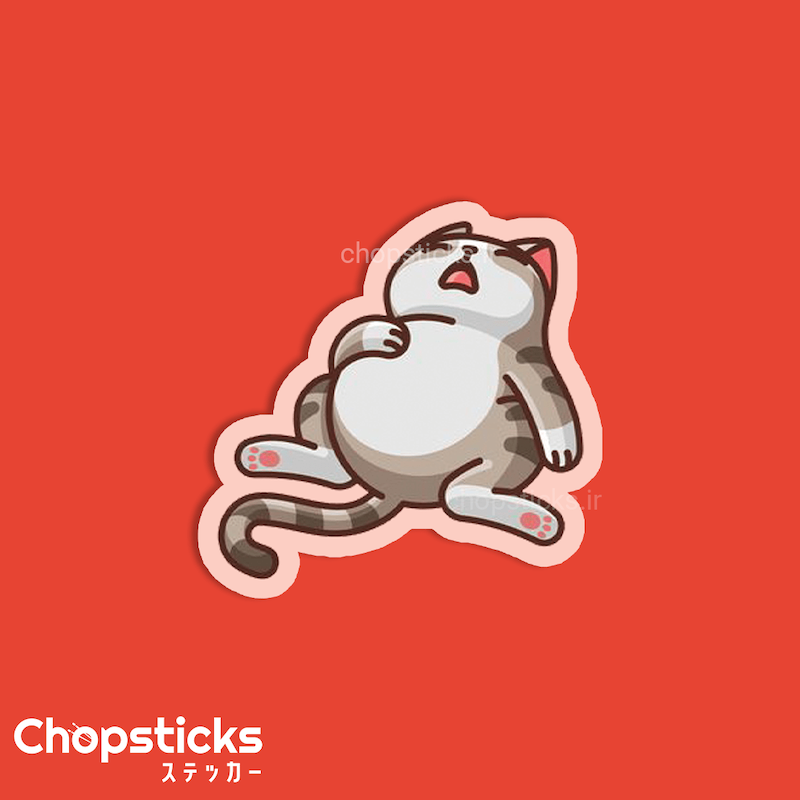 استیکر sleepy cat