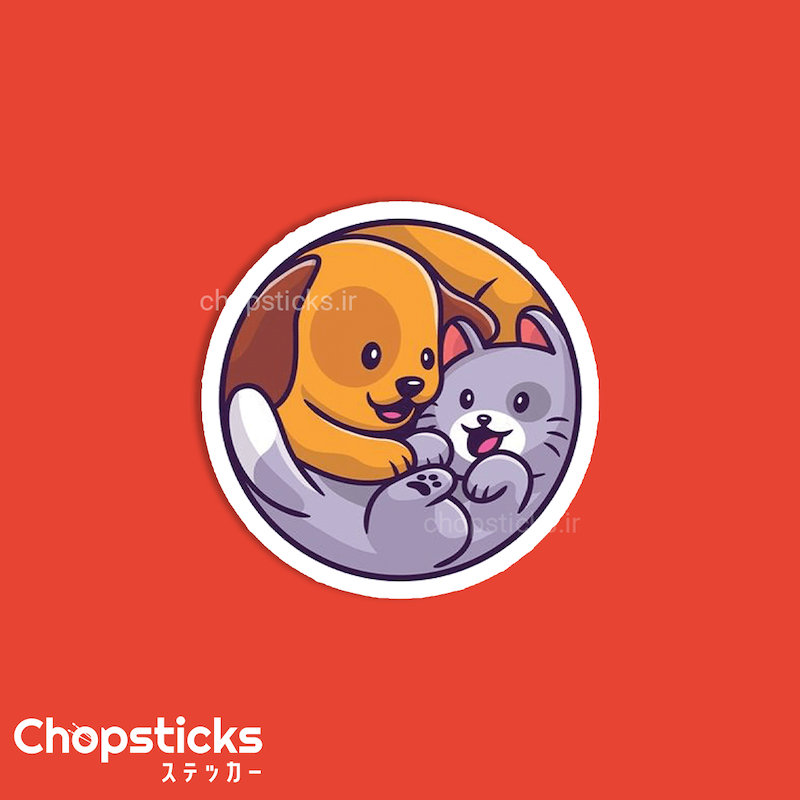 استیکر cat & dog