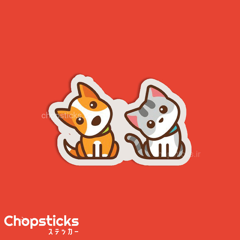 استیکر cat & dog