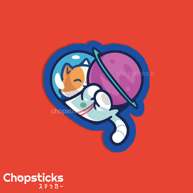 استیکر astronaut cat