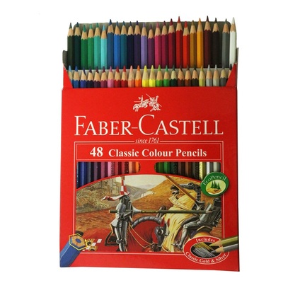 مداد رنگی 48 رنگ مقوایی فابرکاستل